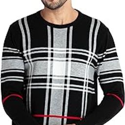 status quo Mens Checkered Round Neck Sweater-picture-16