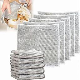 Non Scratch Wire Dish Cloth Pack(10), Steel Scrubber for Utensils Cleaning, Multipurpose Wet and Dry Cleaning, Stainless-Steel Dish Wash Scrubber for Washing Dishes, Sinks,-image-27