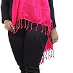 Women's Plain Stole/Dupatta Dark Pink-picture-25