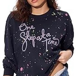 Ethereal Women and Girls Long Sleeves Round Neck Black Graphic Printed Cotton Blend Oversized Sweatshirts-image-25