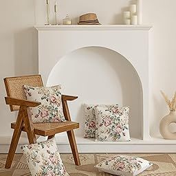 Clasiko Premium Cotton Decorative Quilted Cushion Covers for Sofa Living Room ; Set of 5; 20x20 Inches; Floral Dream-image-45