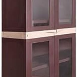 2 FG Multipurpose Cabinets with Glass Panels Feature a Sturdy and Modern Design Cabinet with Multipurpose with See-Thru Glass Panels Cupboard, Living Room Bedroom.-image-6