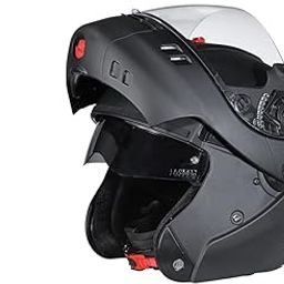 Studds NINJA 3G Flip Up Full Face Helmet with Double Visor(Matt Black, XL)-picture-28