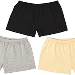 Pack of 3 Women's Cotton Soft Elastic Low Waist Boyshorts Panty | Knickers for Girls | Ultra-Soft Comfortable Stretchable Ladies Innerwear Panties - Black, Skin and Grey - L-image-89