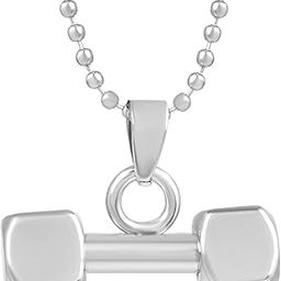 Stainless Steel Fitness Bodybuilding Barbell Dumbbell Gym Jewelry Crossfit Charm Workout Gift Pendant Necklaces Chain for Men and Boys-13