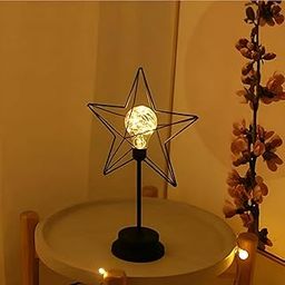 CHIBRO Beautiful Decorative Table Lamp for Bedroom, livingroom, and Home Decoration - Side Table Lamp for Livingroom and Home Decor (3 Battries Included) (Star Shape)-image-0