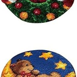LICHTS® 2 Sets Latch Hook Rug Kit DIY Bear Toy Santa Claus Cushion Embroidery Crafts|Crafts | Needlecrafts & Yarn | Rug Making | Latch Hooking-picture-21
