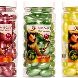 Miss Care Professional Vitamin-E Protean Hair Capsule For Anti Hair Fall & Damage Repair, shining (60 Capsules) pack of 1 Multicolor-52