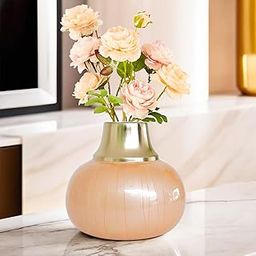 Ekhasa Unbreakable Peach Fuzz Enamel Flower Vase for Home Decor | Aesthetic Vase Gift for Wedding, Housewarming, Parties | Decorative Metal Vase with Vertical Lines for Living Room, Table, Office-image-12