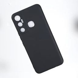 AKSHUD® Compatible with Infinix Hot 11, [Bumper] with Anti Dust Plugs Shockproof Slim Back Cover Case for Infinix Hot 11-Black-87