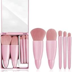 Makeup Brushes Set with Mirror, Travel Portable Professional Make Up Brushes,Small Makeup Brush Case Apply to Face Eyebrow Eyeshadow Blush and Lip Gloss-image-35