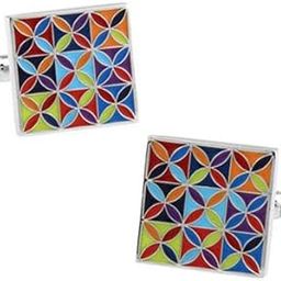 Cufflinks for Men and Boys Square Cuff Links | Silver Toned Formal Stainless Steel Multicolor Cufflink | Birthday Gift for Men and Boys for Husband-picture-16