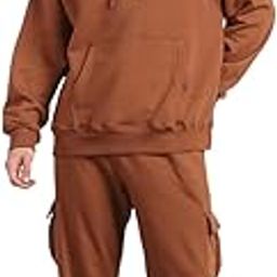 Men Oversized Fit Sweatshirt-Joggers Coord Set(1M-LWCS-R0193-MO2_Mocha Bisque_S)-image-25