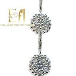 Eerafashionicing Long Kundan Hanging Buttons for Women's Kurtis, Dresses, Saree, Lehenga, Suits (Pack of 1, Silver)-image-57