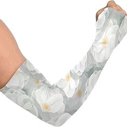 Cooling Arm Sleeves for Men Women UV Sun Protection Arm Covers White Camellia Flowers Compression Sleeves Sports Football Golf Cycling-image-90