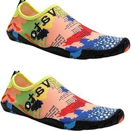 Water Shoes Barefoot Toe Solid Drainage Sole for Swim Diving Surf Aqua Pool Beach Jogging Trip Map Pattern Size 36-image-37