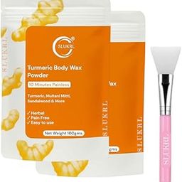 SLUKRL Herbal Wax Powder Cream, Easy to Use, No Side Effects, Safe for Face & Body Turmeric Facial Wax Powder (200g)-image-55
