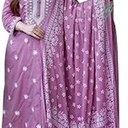 Women's Rayon Embroidered Kurti Pant Dupatta Set | 3/4 Sleeve Kurta | Size M to XXXL | Kurti Length 44", Pant 39", Dupatta 2.15m-image-83