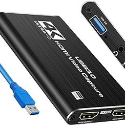RUHZA 4K USB 3.0 HDMI Game Capture Card,HDMI Game Capture Card,1080P 60fps Low Latency Game Streaming Video Capture Card for Video Recording, Video Conferencing, Screen Sharing-3