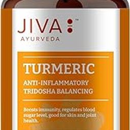 Jiva Turmeric Capsules | 100% Ayurvedic formulation Made Of Haldi & Amla | Boosts Immunity & Promotes Healthy Skin | Regulates Blood Sugar Levels & Controls Diabetes- 60 Capsules (Pack Of 1)-80