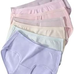 Cotton Solid Pastel Regular Set of 5 Panties for Women-image-2