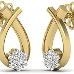 14KT Yellow Gold Diamond Wobble Fantasy Stud Earrings for Women-image-37