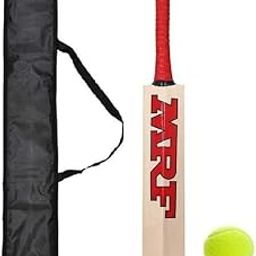 Popular Willow Cricket Bat with Tennis Ball M Size 4 (8-10 Year) with Ball Pack of 1, Wood-image-38