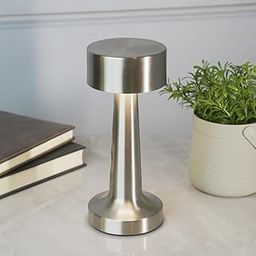 Chronos Modern Cordless LED Table Lamp (Silver) - USB Rechargeable Portable Touch Control Dimmable 3 Light Color Tunable Table Lamp for Hotel, Cafe, Restaurant or Home for Bedside, Center or Dining-image-99