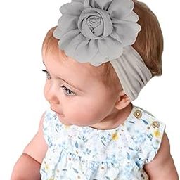 SYGA Baby Headband, Rosebud Nylon Stretchable Soft Elastic Combination Hairbands For Newborn Infant Toddler Kids 0-3 Year - (Grey)-image-98