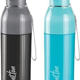 Milton Steel Convey 600 Insulated Inner Stainless Steel Water Bottle,Set of 2, 520 ml Each, Black, Cyan | Leak Proof | BPA Free | Hot or Cold for Hours | Office | Gym | Hiking |Treking | Travel Bottle-image-23