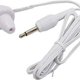 Maxar Electric Pocket Radio 3.3 ft (1 m) Earphones, White, Easy to Clean, Magnetic Type, Plug Diameter 0.14 inches (3.5 mm) (Straight Plug)-1