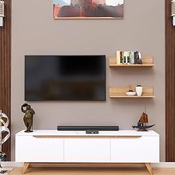 SPYDER CRAFT Matte Finish M5 Tv Unit with Wall Shelf Tv Stand with Bookshelf Wall Mounted with Shelf Modern Leg 180 Cm Basket Walnut Color: Brown || Assembly -DIY (Do-It-Yourself)-35