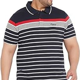 Mens Short Sleeves Polo Collar Striped Regular Fit Tshirt(4534A)-picture-56