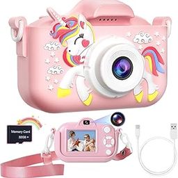 Kids Digital Camera for Girls Age 3-8, 1080P Video Camera with 32MP Dual Lens, Cute Protective Cover & 32GB SD Card-image-87