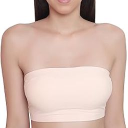 Women Padded Wire Free Nylon Blend Tube Bra-picture-27