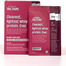 The Whole Truth Whey Protein Isolate+Concentrate | Light Cocoa 210g (Pack of 6) | 24g Protein/Sachet 6.6g BCAA | 100% Authentic & No Adulteration | Clean, Light & Easy to Digest | Sample & Travel Pack-25