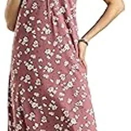 9shines label Stylish Hosiery Cotton Nighty Maxi for Women | Full Length Trendy Nightgown | Premium Nightdress | Nightwear | All Over Print Nighty with Pocket (3296)-picture-17