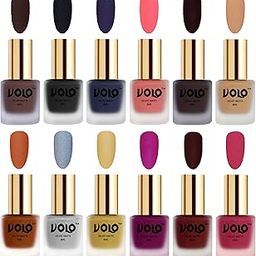 Volo Velvet Dull Matte Bold Colors Nail Polish Combo in Wholesale Rate(Chocolate Brown, Black, Russian Navy Blue, Dark Peach, Dark Wine, Skin Nude, Metallic Coral 96 ml) Pack of 12-image-88