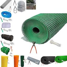 TAVASYA UV Stabilized_12 MM_PVC Coated Weld Wire Garden Fencing Iron Net_Tree Guard Net_Anti Bird Net_4 Feet Height X 5 Feet Length_with 1 Cuttter and 50 PVC Tags TVSY127-3