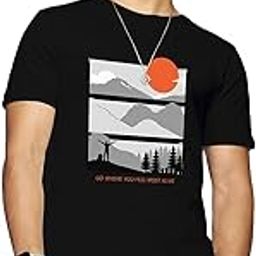 Men's Feel Most Alive Printed 100% Cotton T-Shirt - Regular Fit, Round Neck, Half Sleeves-image-4