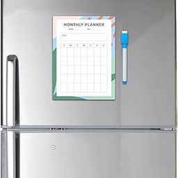CVANU Monthly Planner Magnetic Routine Planner Vinyl Sheet with Marker & Dry Eraser on Marker's Cap for Refrigerator Door (12inchX9inch)_660-17