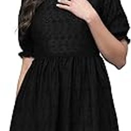 Western Above the Knee Dress | Cotton Embroidery Above the Knee Dress For Women | One Piece Above the Knee Dress For Women-image-9