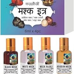 Parag Fragrances Musk Attar 4 in 1 Combo (Black, White, Razali & Arabian) Real, Natural & Alcohol-Free Grade 1 Attar/Long Lasting Perfume, Unisex, Oil, 6 Ml-19