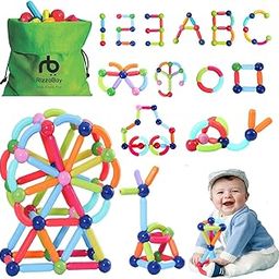 RIZZABAY Magnetic Building Blocks for Kids -64 Pieces Ages 3-12 | STEM Educational Magnet Toys for Kids | Creative Magnetic Blocks | Safe & Durable Construction Toys Gift for Boys, Girls-28