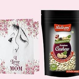 Midiron Natural Whole Cashew gift |Gift for Mothers Day Special|mother's day gift for mom, Aunty | High in Fiber & Boost Immunity | Real Nuts | Gluten Free | Greeting Card-image-85