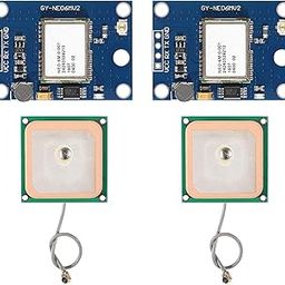 UBLOX NEO-6M GPS Module with EEPROM and External Antenna High Sensitivity Tracking TTL Interface Compatible with UNO Rduino Projects - Pack of 2-10