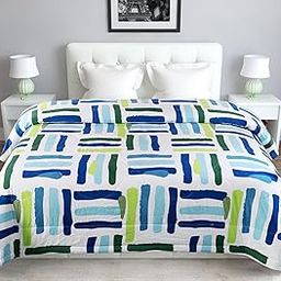 FLOATING DREAMS 220 TC Glace Cotton AC Comforter Set King Size Double Bed with 1 Flat bedsheet & Two King Pillow Covers, 4 Pieces Bedding Set-24