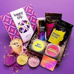 Healthy Treat Desi Bites Holi Gift Hamper with Thandai & Herbal Gulal | Holi Gift Box | Roasted Snacks Gift Hamper | Thandai Powder | Herbal Gulal | Corporate Gifts | Skin Friendly Holi colour-image-61
