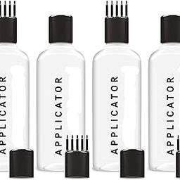 Hair Root Applicator Bottle with Comb Cap for Applying Hair Oil & Shampoo(Capacity 120 ml) (Oval Transparent PET containers) (Pack of 4)-image-3