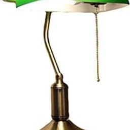 Penzy Bankers Desk Lamp Antique Desk Lamps with Brass Base, Traditional Library Lamp with Pull Chain, E26 Base (Without Bulb)-16
